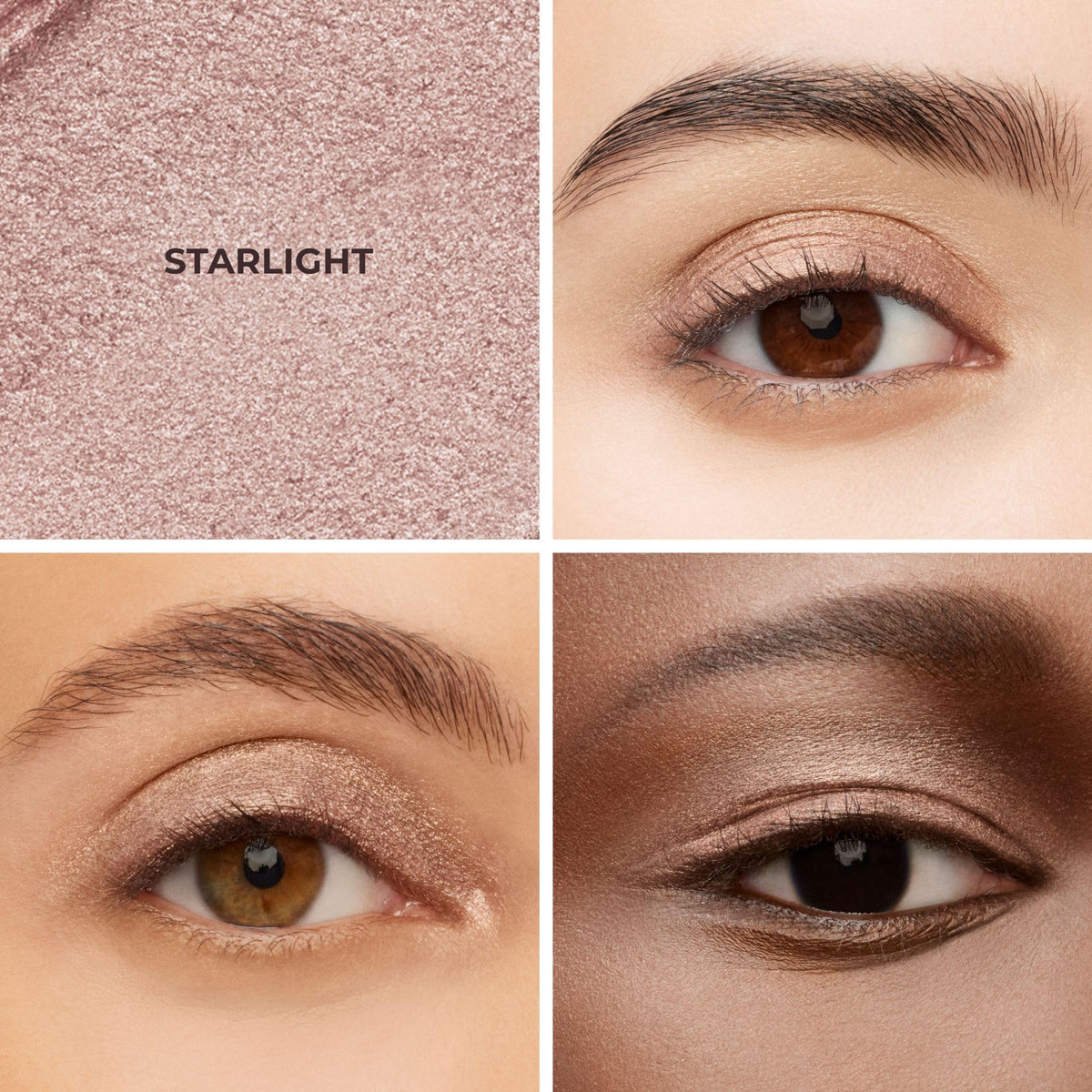 Laura Mercier Caviar Stick Shimmer Starlight—swipe application demonstrates quick blending.