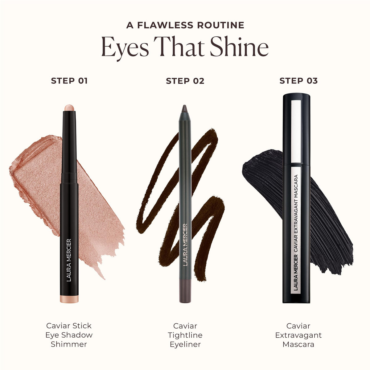 Laura Mercier Caviar Stick swipe-and-go application for fast looks.