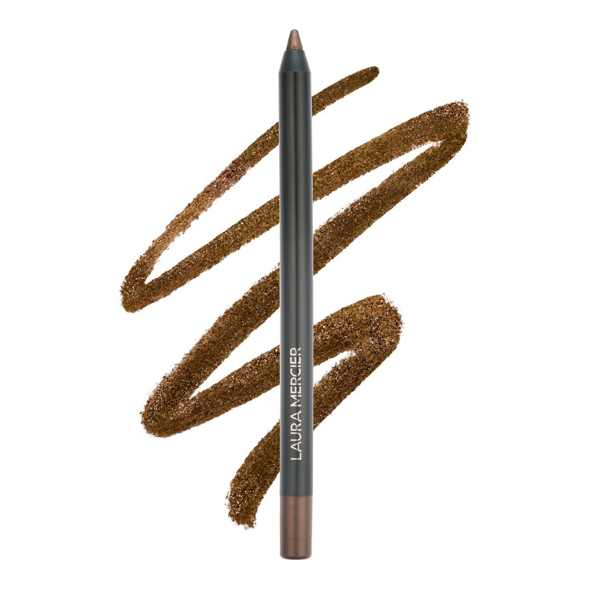 Laura Mercier Caviar Tightline Eyeliner Bronze closeup showing rich pigment for precise tightlining