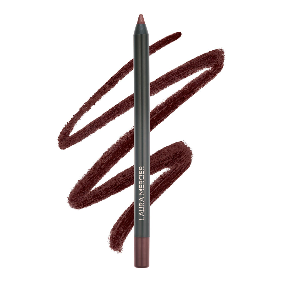 Laura Mercier Caviar Tightline Eyeliner Cocoa swatch shows rich pigment and smooth glide.