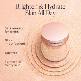 Laura Mercier color-correcting pink setting powder brightens subtle redness.