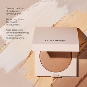 Laura Mercier Translucent Honey on cheekbones for subtle high-point glow.