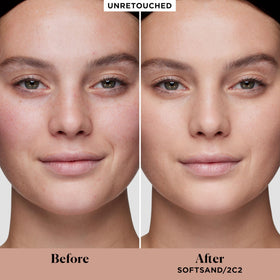 Laura Mercier Real Flawless closeup skin reveals natural finish and even texture.