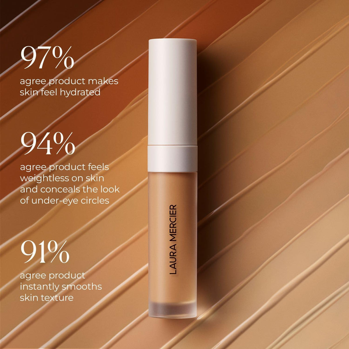 Laura Mercier Real Flawless Serum Concealer cake-free finish on skin for natural look