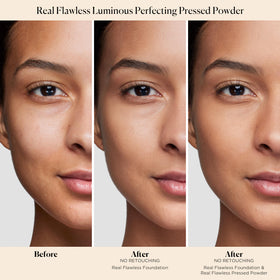Laura Mercier Real Flawless skin finish highlighting subtle radiance.