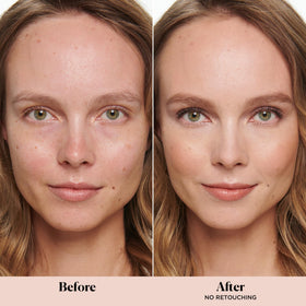 Close-up of Laura Mercier Secret Camouflage compact showing dual-face concealer solution.