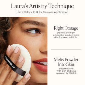 Laura Mercier shade-swatch medium deep displays the universal translucent tone for deep skin tones.