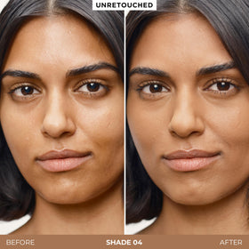 Laura Mercier Tinted Blur Balm texture swirl, showing balm-to-powder transition.