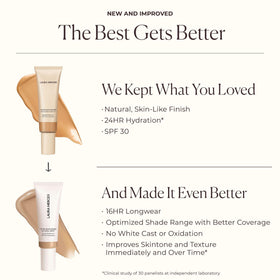 Laura Mercier tube dispensing the product for precise, controlled application.