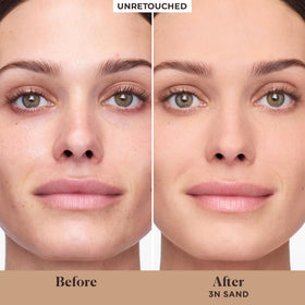 Close-up of Laura Mercier tinted moisturizer blurred-matte tube and sleek applicator.