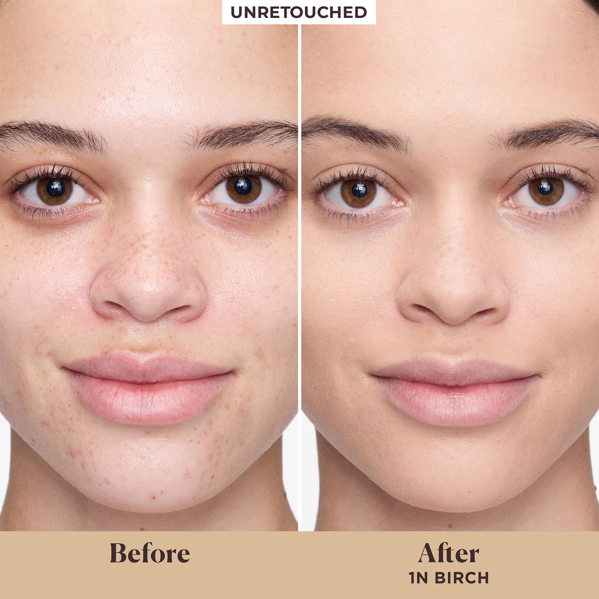 Laura Mercier Tinted Moisturizer swatch on skin shows sheer-to-light coverage and a breathable feel.