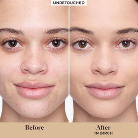 Laura Mercier Tinted Moisturizer swatch on skin shows sheer-to-light coverage and a breathable feel.