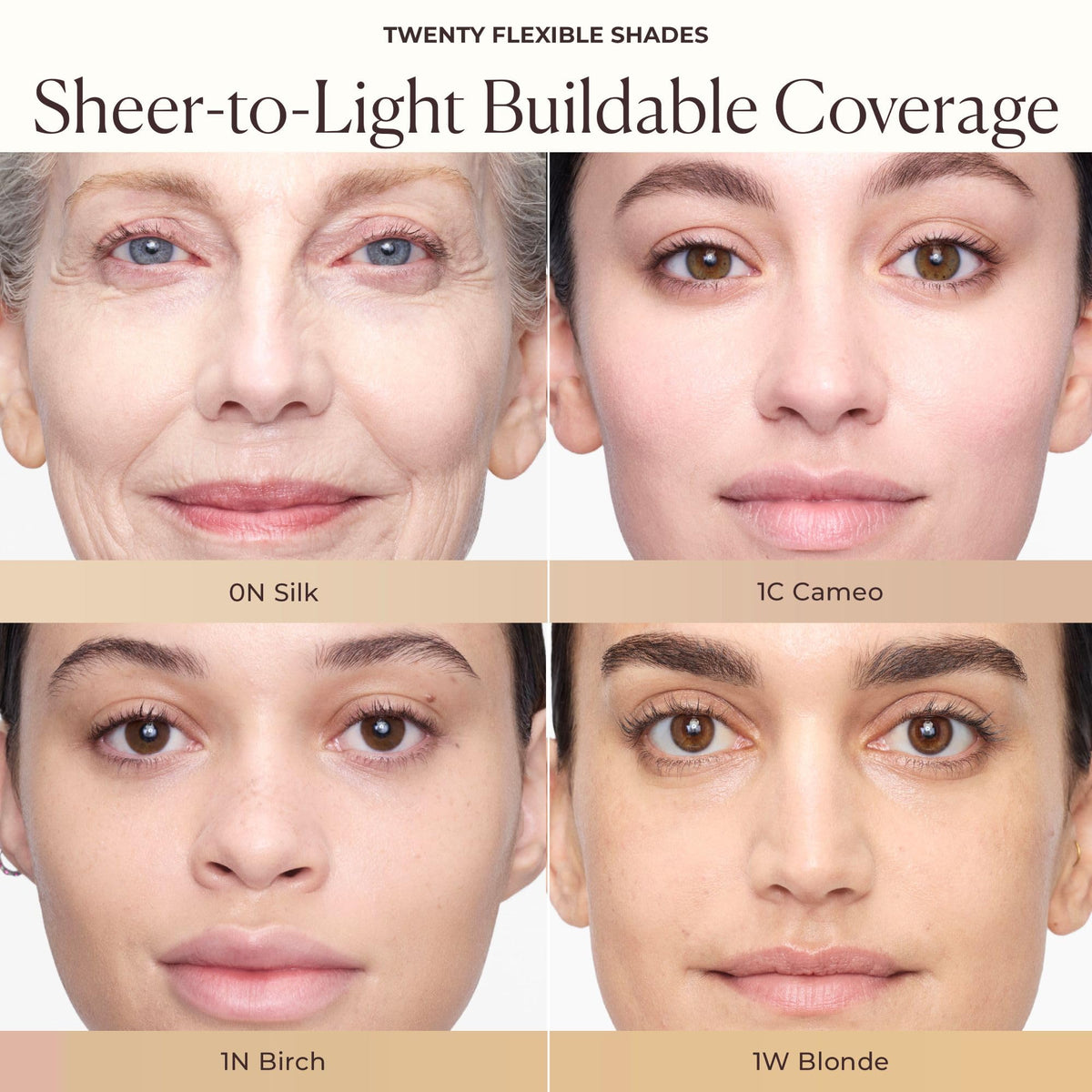 Laura Mercier Tinted Moisturizer enhances skin tone with a soft glow.