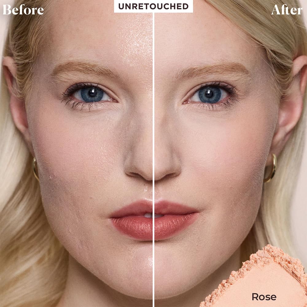 Laura Mercier Tone-Up Rose mini compact powder brightens complexion with pink glow.