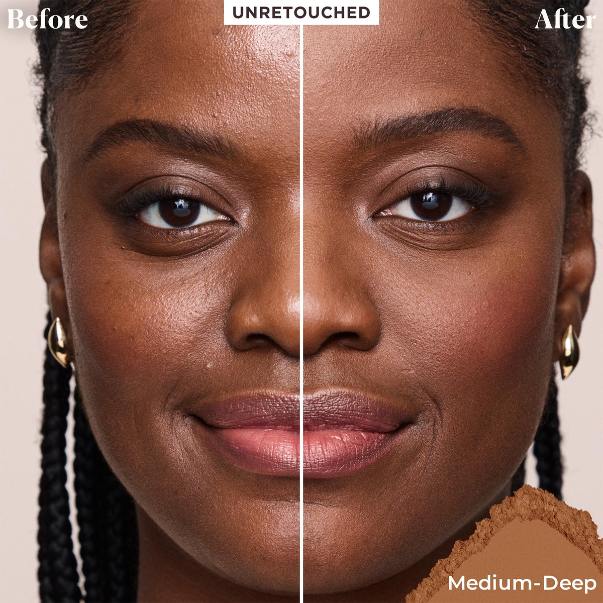 Laura Mercier translucent powder texture macro shows ultra-fine milled particles for seamless, natural finish.