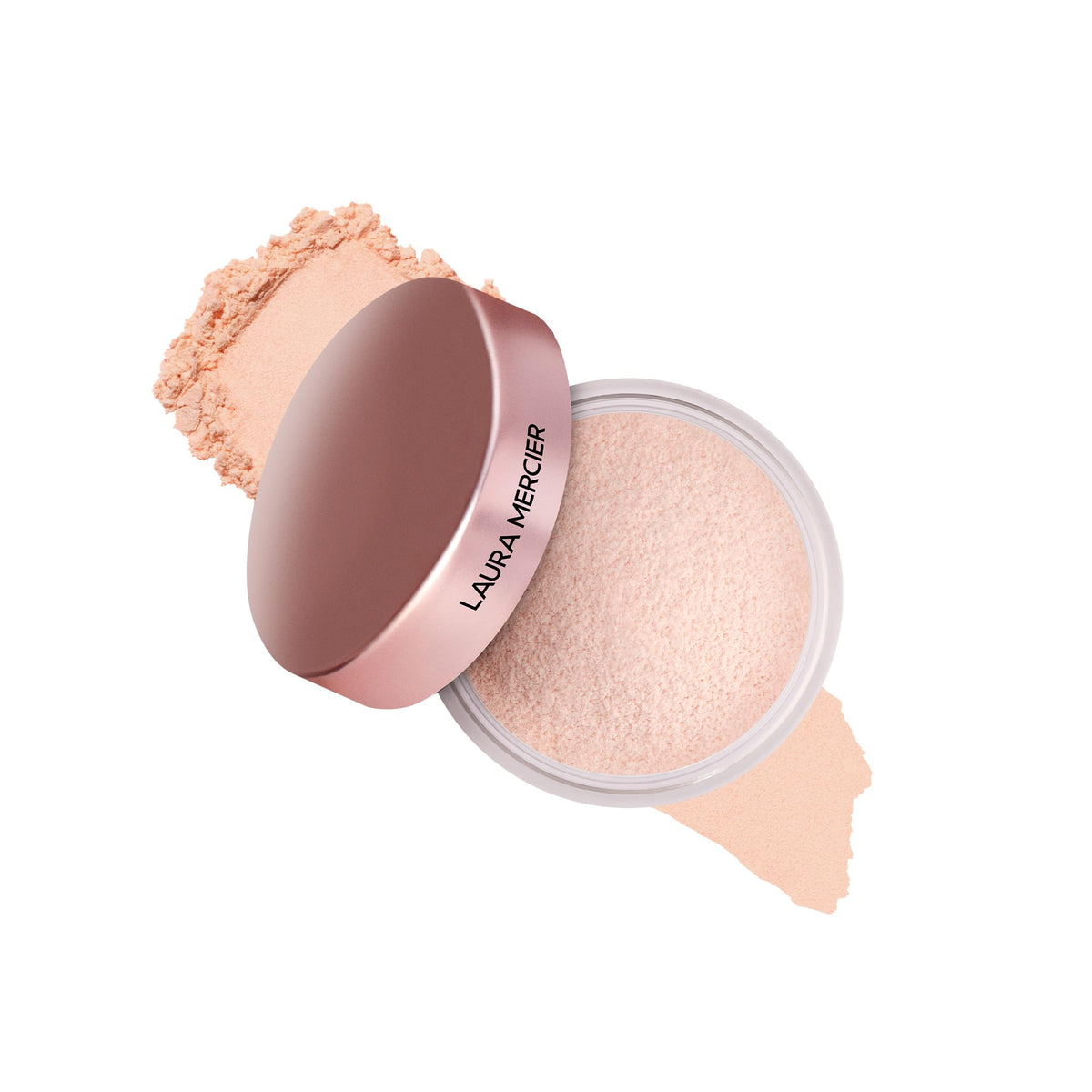 Laura Mercier Ultra-Blur loose setting powder jar for long-lasting, seamless finish.