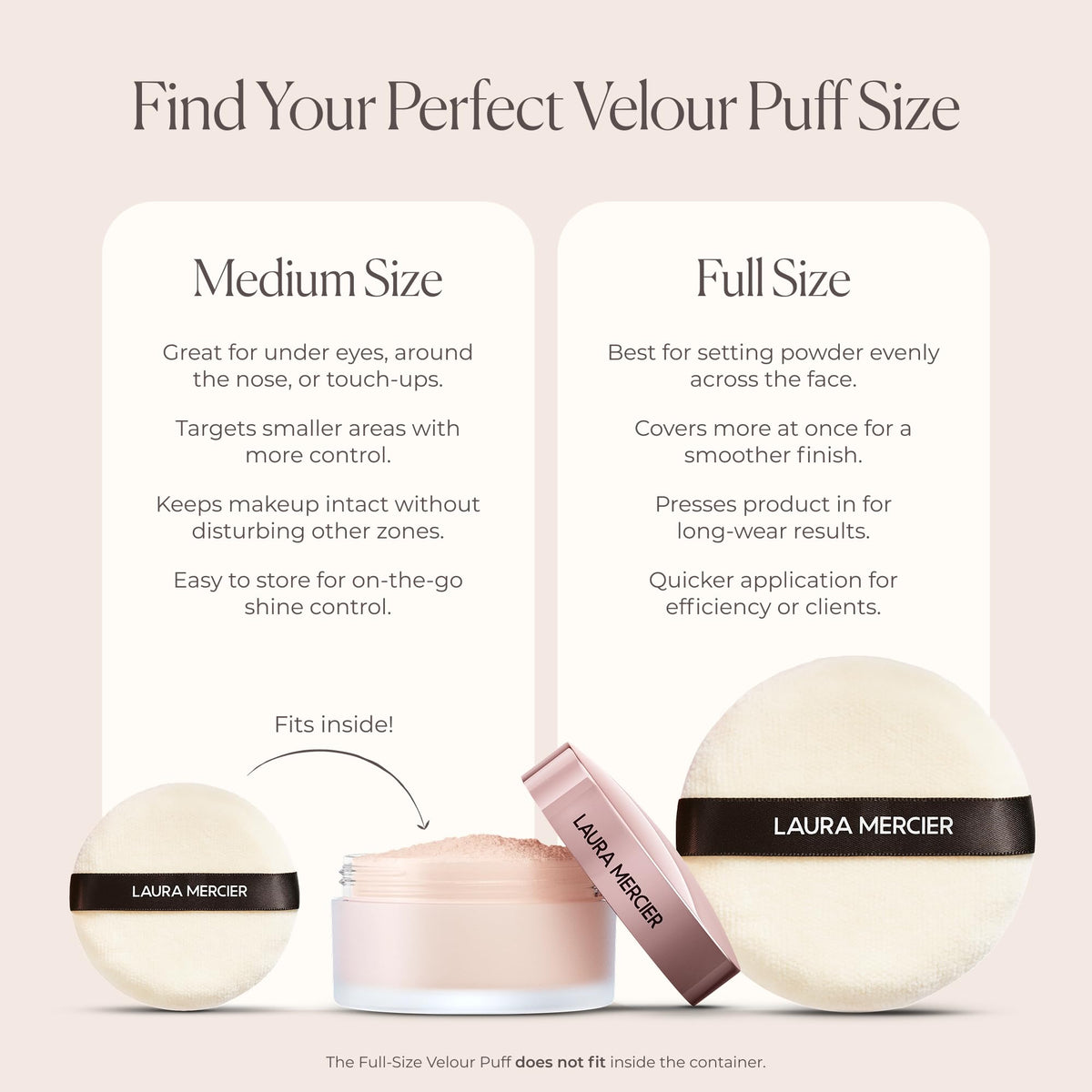 Close-up of Laura Mercier Velour Puff texture showing grip and plush surface.