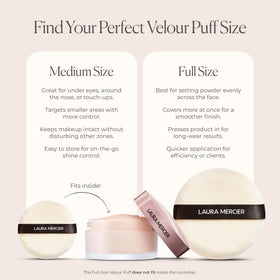 Close-up of Laura Mercier Velour Puff texture showing grip and plush surface.