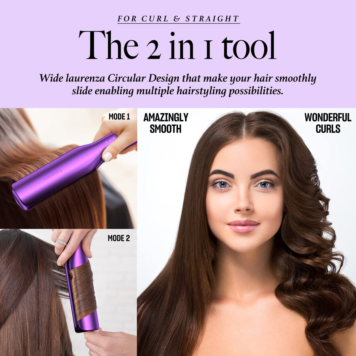 Laurenza 360° swivel cord supports continuous hair styling.