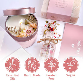 LaurGifts floral-scented salt scrub, spa-like exfoliation at home.