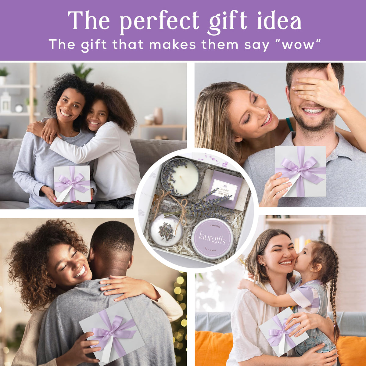LaurGifts lavender body scrub showcasing exfoliating texture for silky skin