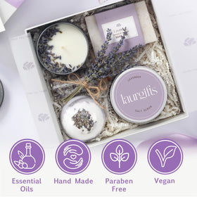 LaurGifts lavender soap delivering moisturizing lather ideal for a pampering routine