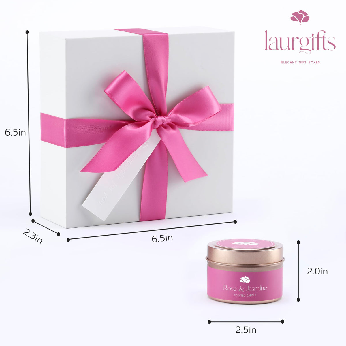 LaurGifts luxury gift box with pink ribbon elevates gifting.