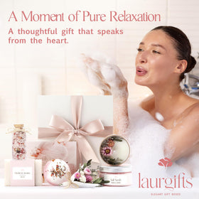 LaurGifts spa gift set, comprehensive self-care for her.