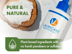 Lauricare clean formula label emphasizes absence of harsh chemicals