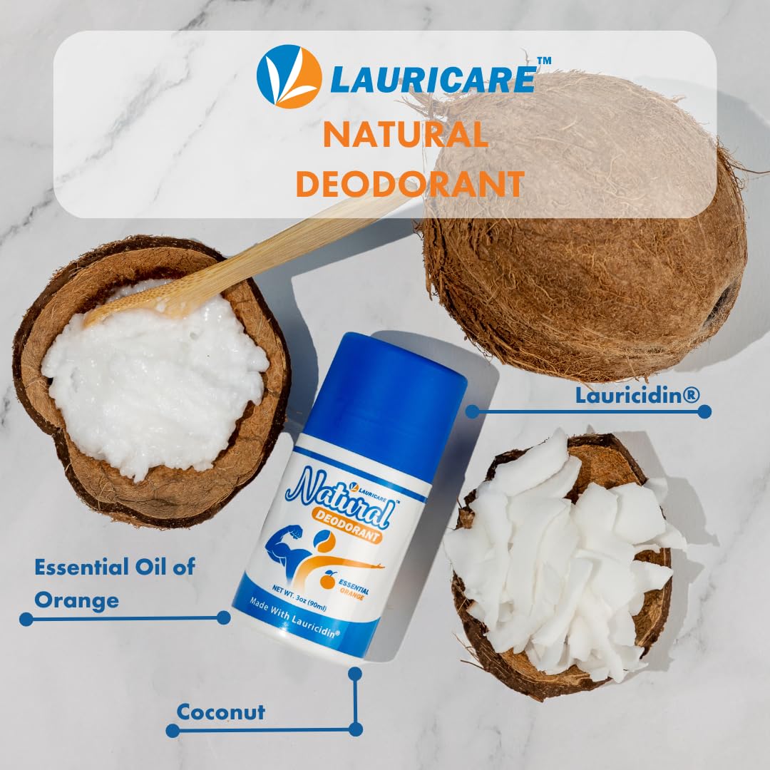 Lauricare roll-on in use on arm demonstrates easy application.