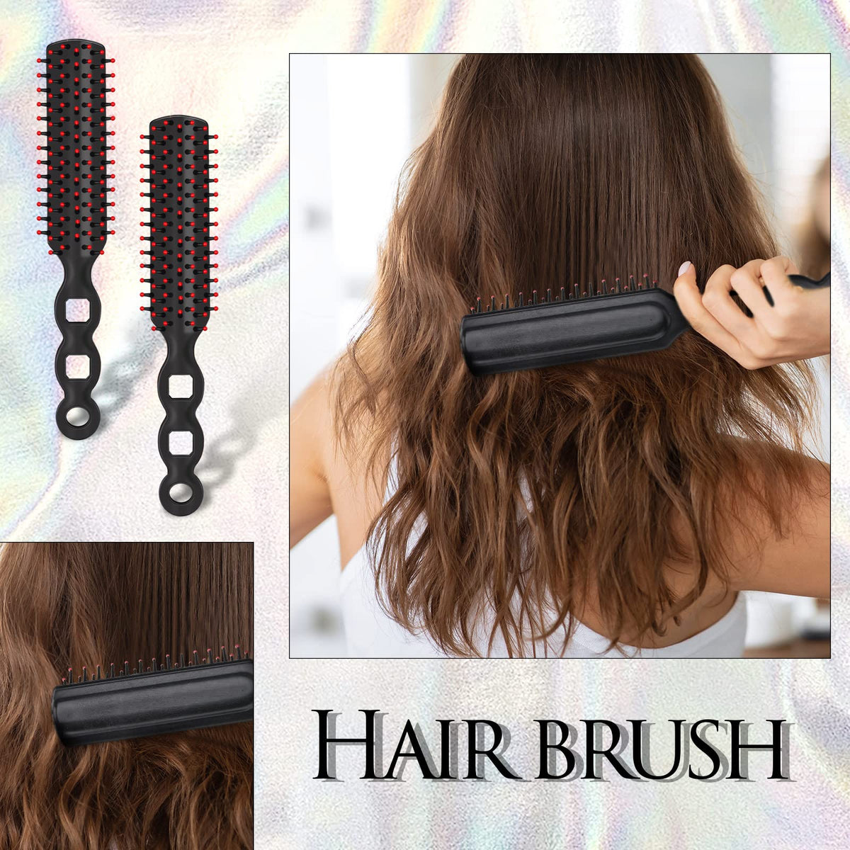 Lauwell curved nylon-bristle detangler for gentle detangling