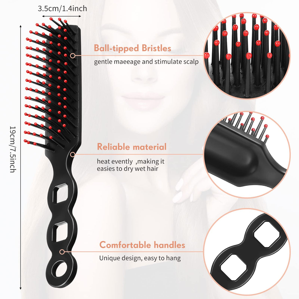 Lauwell compact travel brush with hanging hole and cap for clean, portable use.