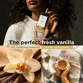 Packaging box of Lavanila Pure Vanilla Perfume Set highlighting clean, plant-based ingredients.
