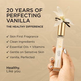 Open packaging shot showing gift-ready Lavanila Pure Vanilla Perfume Set.