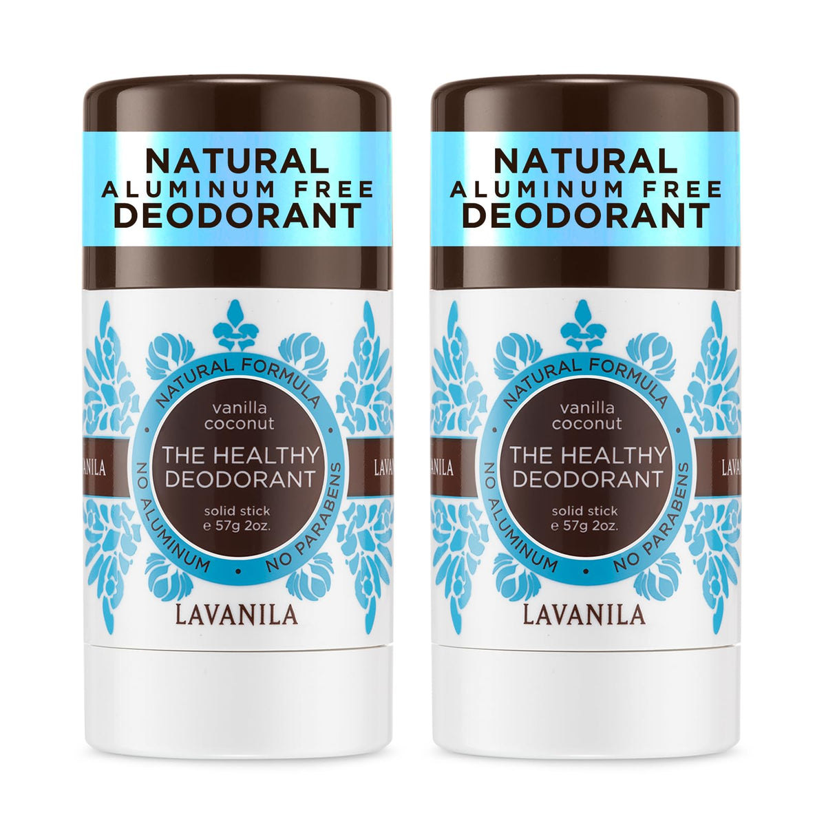 Lavanila Vanilla Coconut deodorant stick outer packaging showing brand and natural formula.
