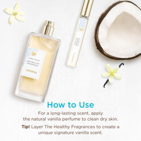 Application on wrist of Lavanila Vanilla Coconut Perfume demonstrating layering potential