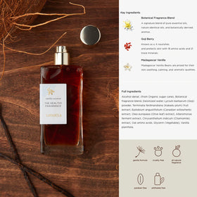 Lavanila Vanilla Coconut perfume bottle on shelf highlighting natural ingredients.