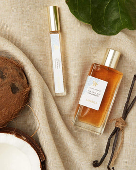 Lavanila Vanilla Coconut perfume cap close-up showcasing a clean botanical fragrance.