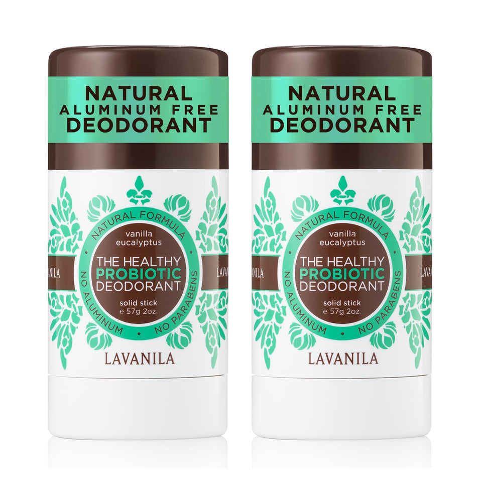 Lavanila Vanilla Eucalyptus deodorant stick, 2 oz, provides long-lasting protection