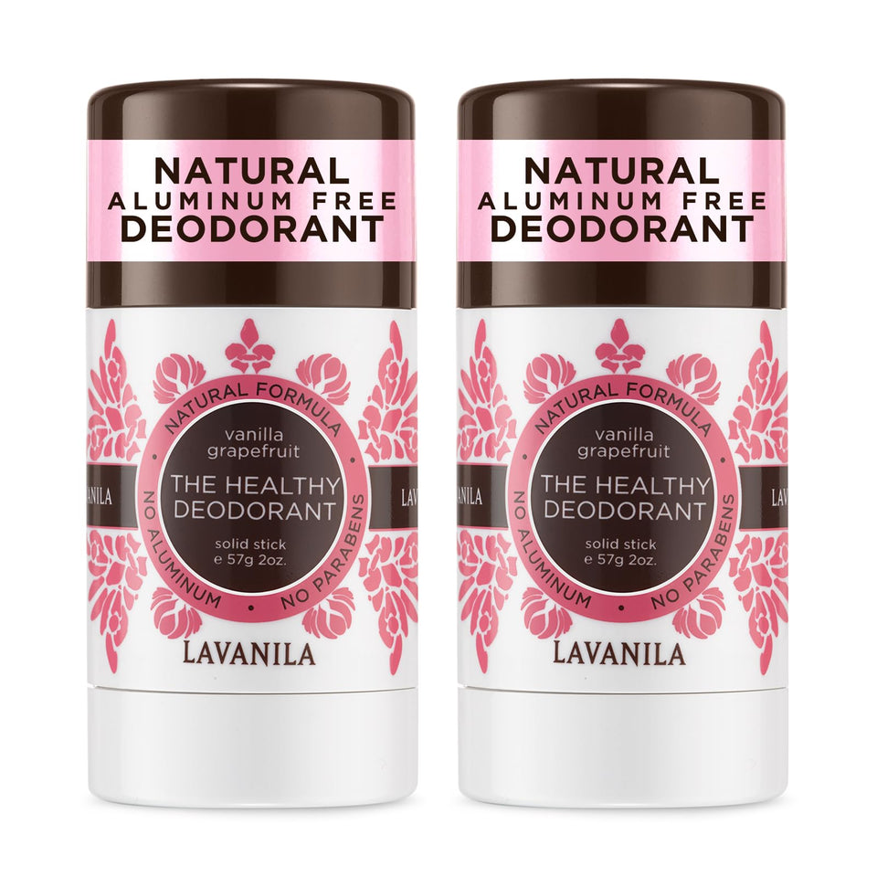 Lavanila Vanilla Grapefruit deodorant pack 2 oz for all-day aluminum-free freshness