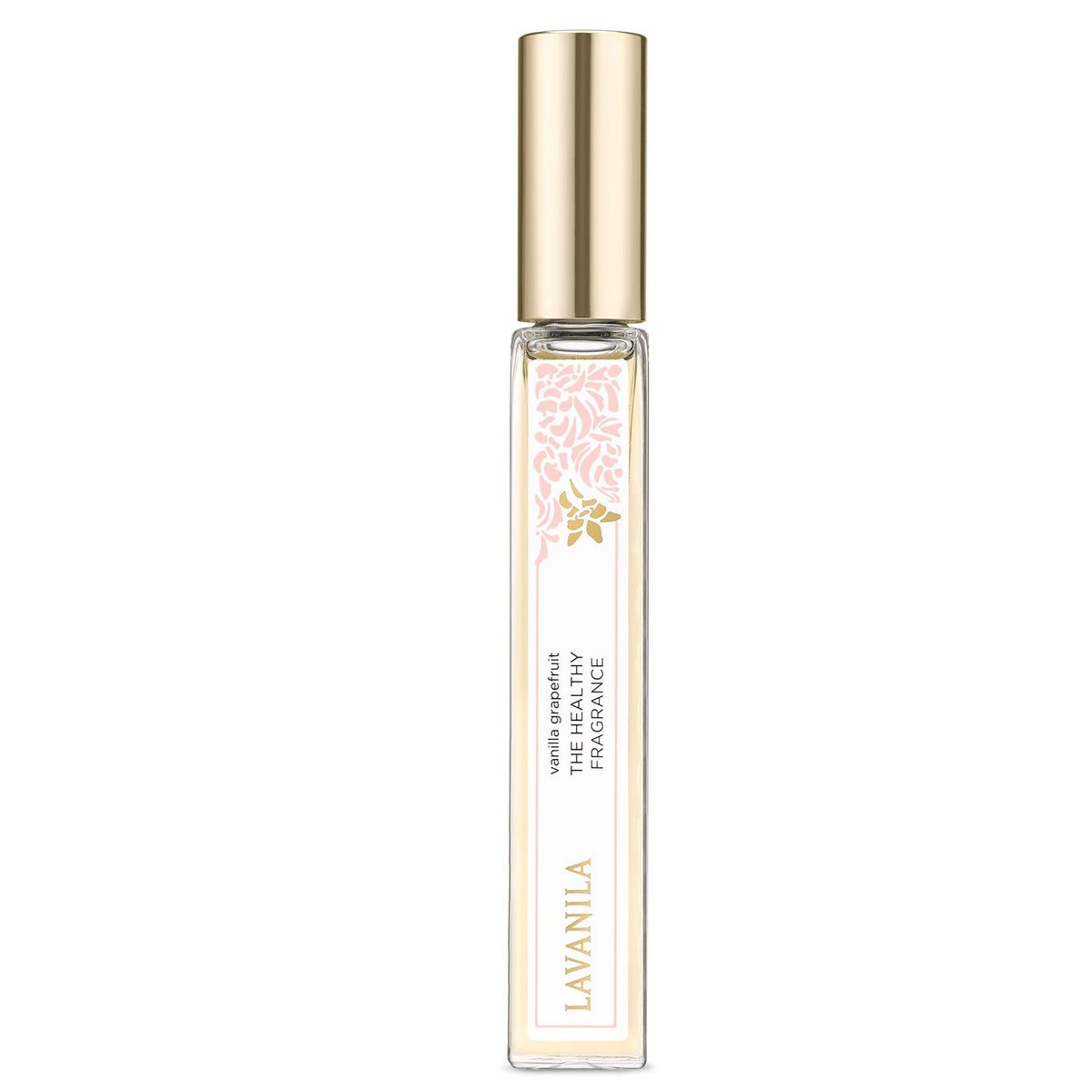 LAVANILA Vanilla Grapefruit perfume bottle glows with bright citrus and warm vanilla, ideal for daily wear.