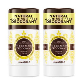 Lavanila Vanilla Lemon deodorant stick front view for daily use with aluminum-free protection.