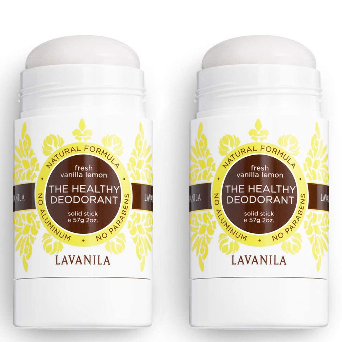 Lavanila Vanilla Lemon deodorant made in the USA label for quality.