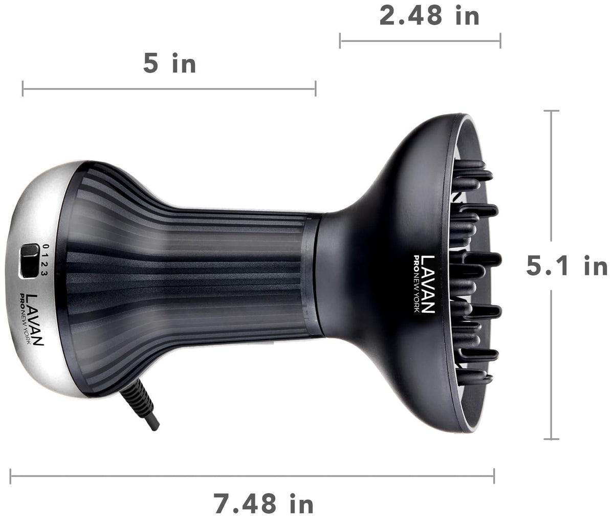 LAVANPRO NEW YORK adjustable heat and speed for waves to thick curls.