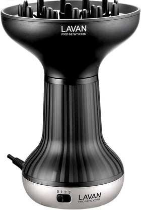 LAVANPRO NEW YORK ionic technology reduces frizz for shiny, soft curls.