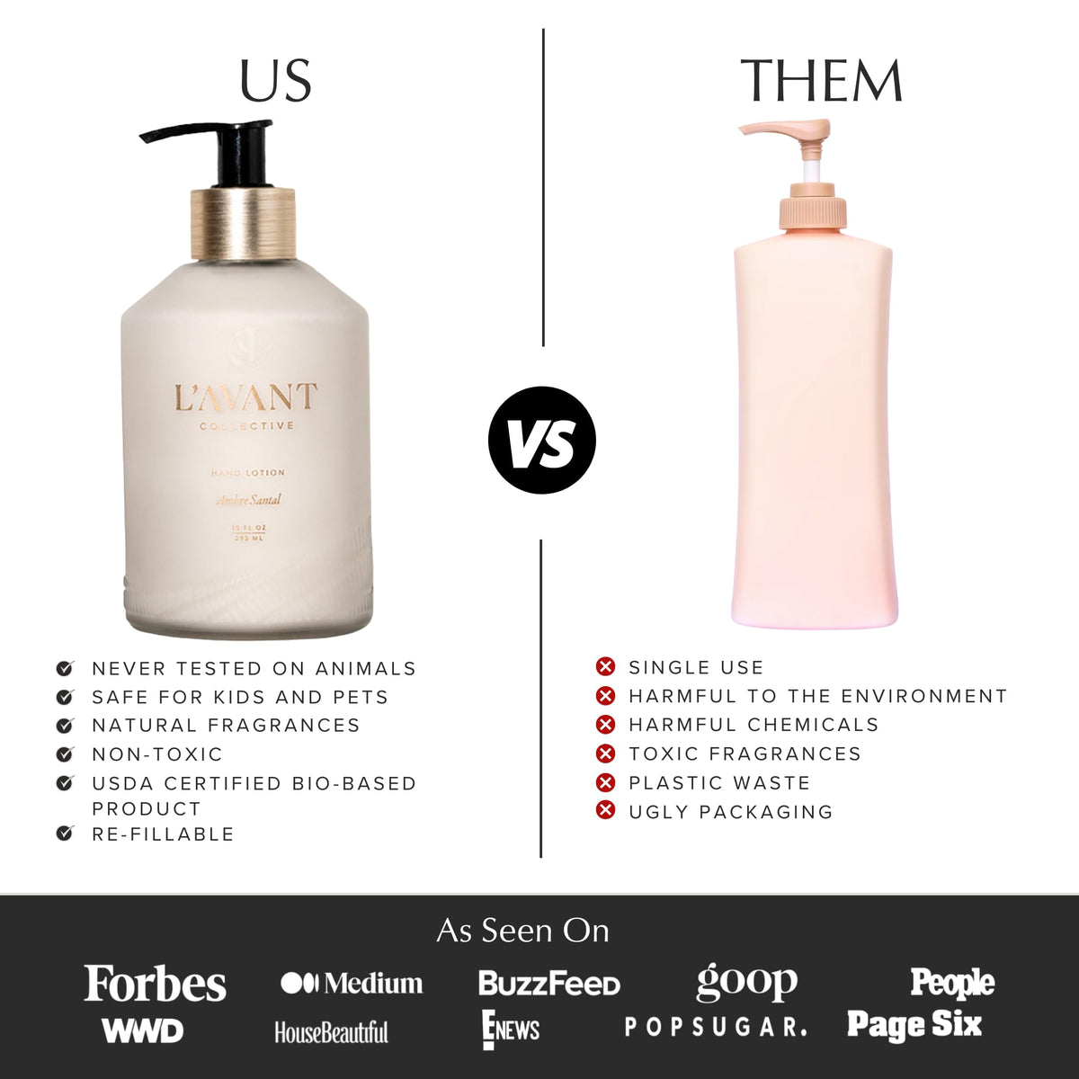 L'AVANT Collective packaging emphasizes sustainability in daily care.