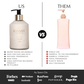 L'AVANT Collective packaging emphasizes sustainability in daily care.
