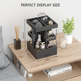 Nine fixed fragrance slots keep each bottle in its own place.