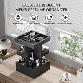 Solid pine wood base provides stability for rotating bottles.