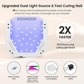 Lavinda 54W Nail Lamp with digital timer display for precise curing.